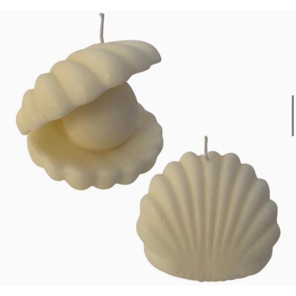 Lavender Candle Seashell Large Aromatherapy Seashell Oyster Pearl Candle XL
